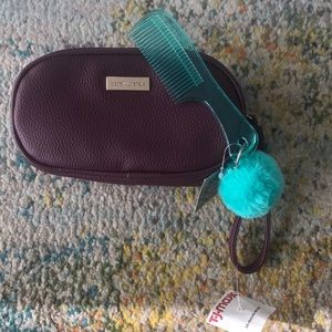 NWT BareMinerals Cosmetic Case and Pom Pom Comb